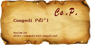 Csegedi Pál névjegykártya