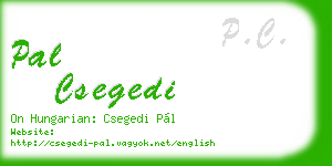 pal csegedi business card